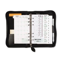 Day-Timer Recycled Bonded Leather Zip Organizer Starter Set, Portable Size Planner, 3 3/4 x 6 3/4 Inches - Undated (D41746)