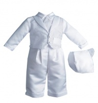 Lauren Madison baby boy Christening Baptism Infant Vest Set With Satin Pants, White, 9-12 Months Lauren Madison baby boy Christening Baptism Infant Vest Set With Satin Pants, White, 9-12 Months