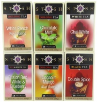 Stash Tea Company Exotic Tea Six Flavor Assortment, 18 Count Tea Bags in Foil (Pack of 6) Stash Tea Company Exotic Tea Six Flavor Assortment, 18 Count Tea Bags in Foil (Pack of 6)