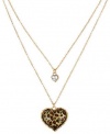 Betsey Johnson Two Row Leopard Heart Necklace
