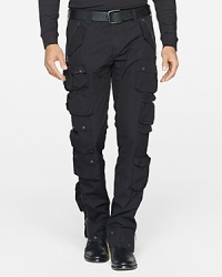 Designed in luxe cotton twill with the trim-fitting proportions that define Black Label, this rugged pant blends bespoke tailoring with the utilitarian look of a classic cargo silhouette. Designed in luxe cotton twill with the trim-fitting proportions that define Black Label, this rugged pant blends bespoke tailoring with the utilitarian look of a classic cargo silhouette.