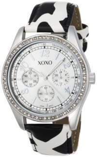 XOXO Women's XO3170 Silver Dial Black and White Giraffe Strap Watch XOXO Women's XO3170 Silver Dial Black and White Giraffe Strap Watch