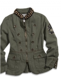 GUESS Kids Girls Big Girl Military Jacket, OLIVE (7/8) GUESS Kids Girls Big Girl Military Jacket, OLIVE (7/8)
