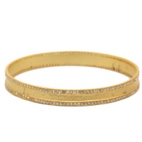 CleverEve 2013 Fall Winter Designer Series Satin Gold Textured Bangle w/ White cz CleverEve 2013 Fall Winter Designer Series Satin Gold Textured Bangle w/ White cz