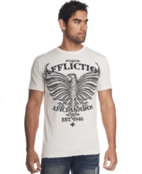 Talk is cheep. Give your style a voice with this bold bird graphic t-shirt from Affliction.