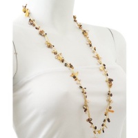 Chuvora Genuine Multi-Colored Fresh Water Cultured Pearl Gold Silk Thread Long Necklace 36'' Chuvora Genuine Multi-Colored Fresh Water Cultured Pearl Gold Silk Thread Long Necklace 36''