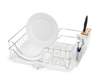 simplehuman System Dishrack with Bamboo Knife Block, Stainless Steel simplehuman System Dishrack with Bamboo Knife Block, Stainless Steel