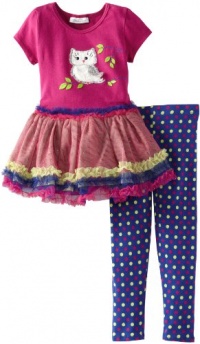 Bonnie Jean Girls 2-6X Owl Tutu Legging Set, Magenta, 6 Bonnie Jean Girls 2-6X Owl Tutu Legging Set, Magenta, 6