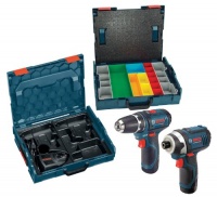 Bosch CLPK22-120AL 12-Volt Max Lithium-Ion 2-Tool Combo Kit (Drill/Driver and Impact Driver) with 2 L-BOXX Tool and Accessory Cases, 2 Batteries and Charger Bosch CLPK22-120AL 12-Volt Max Lithium-Ion 2-Tool Combo Kit (Drill/Driver and Impact Driver) with 2 L-BOXX Tool and Accessory Cases, 2 Batteries and Charger
