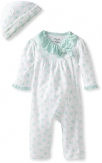 Little Me Baby-Girls Newborn Water Dot Coverall and Hat, White, 9 Months Little Me Baby-Girls Newborn Water Dot Coverall and Hat, White, 9 Months