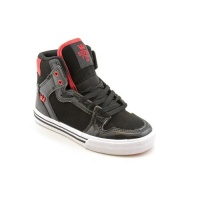 Supra Vaider Skate Shoe - Youth Black Patent Leather/Nubuck/Red, 12.0 Supra Vaider Skate Shoe - Youth Black Patent Leather/Nubuck/Red, 12.0