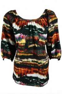 BOSS Orange Hugo Boss Womens Printed 3/4 Sleeve Top BOSS Orange Hugo Boss Womens Printed 3/4 Sleeve Top