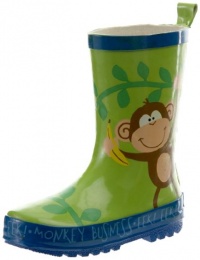 Stephen Joseph Boys 2-7 Monkey Rain Boots, Jungle Green, 11