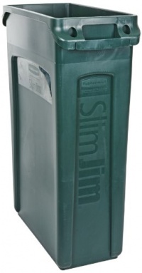 Rubbermaid Commercial Plastic 23-Gallon Slim Jim Recycling Container with Venting Channels, Rectangular, 11 Width x 22 Depth x 30 Height, Green Rubbermaid Commercial Plastic 23-Gallon Slim Jim Recycling Container with Venting Channels, Rectangular, 11 Width x 22 Depth x 30 Height, Green