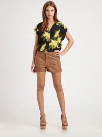 Vintage florals imbue this sophisticated silk button-down with hint of feminine chic.Point collarDropped shouldersShort sleevesButton-down placketHem longer in backAbout 23 from shoulder to hemSilkDry cleanImportedModel shown is 5'8½ (174cm) wearing US size Small. Vintage florals imbue this sophisticated silk button-down with hint of feminine chic.Point collarDropped shouldersShort sleevesButton-down placketHem longer in backAbout 23 from shoulder to hemSilkDry cleanImportedModel shown is 5'8½ (174cm) wearing US size Small.
