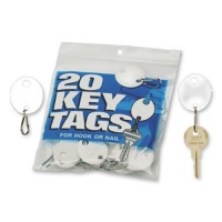 MMF Industries Snap-Hook Key Tags, Plastic, 1.25 Inches Height, White, 20 per Pack (201800706) MMF Industries Snap-Hook Key Tags, Plastic, 1.25 Inches Height, White, 20 per Pack (201800706)
