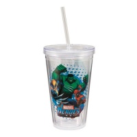 Vandor Marvel Heroes 18-Ounce Acrylic Travel Cup with Lid and Straw, Multicolored Vandor Marvel Heroes 18-Ounce Acrylic Travel Cup with Lid and Straw, Multicolored