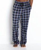 Relax in this sueded fleece plaid pant by Nautica and lounge in style.