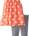 Splendid Littles Baby-Girls Infant Pool Party Ruched Neck Tunic Set, Coral, 18-24 Months