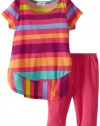 Splendid Littles Baby-Girls Newborn Carnival Stripe Short Sleeve Tunic Set, Funcak, 6-12 Months