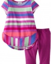 Splendid Littles Baby-Girls Infant Short Sleeve Tunic Set, Carnival Stripe, 12-18 Months