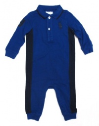 Ralph Lauren Layette Boy's Big Pony Polo Coverall (6 Month, Rugby Royal) Ralph Lauren Layette Boy's Big Pony Polo Coverall (6 Month, Rugby Royal)