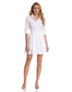 Pink Tartan Women's Contrast Double Tier Shirt Dress