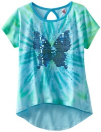 Beautees Girls 7-16 Butterfly Tie Dye Top, Miami Blue, X-Large Beautees Girls 7-16 Butterfly Tie Dye Top, Miami Blue, X-Large