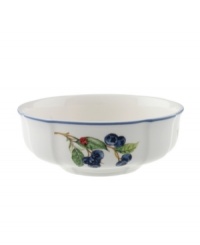 Give yourself a bright wake-up call with the Cottage Inn cereal bowl! Lush, dancing clusters of ripened blueberries, raspberries and cherries are a stunning contrast on creamy white porcelain and lend every meal a touch of traditional elegance. Give yourself a bright wake-up call with the Cottage Inn cereal bowl! Lush, dancing clusters of ripened blueberries, raspberries and cherries are a stunning contrast on creamy white porcelain and lend every meal a touch of traditional elegance.
