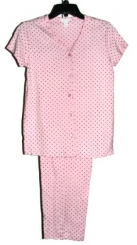 Charter Club Women's Sleepwear Cotton Knit Short Sleeve Pajama 2 Pc Sleep Set (X-Small, Pink Dots) Charter Club Women's Sleepwear Cotton Knit Short Sleeve Pajama 2 Pc Sleep Set (X-Small, Pink Dots)