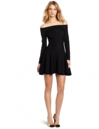 HALSTON HERITAGE Women's Off Shoulder Ponte Dress, Black, 2 HALSTON HERITAGE Women's Off Shoulder Ponte Dress, Black, 2