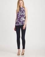 Lush, floral-print silk elevates this chic button down tailored with a flared hem.Pint collarSleevelessButton-down frontAbout 32 from shoulder to hemSilkDry cleanMade in USA of imported fabricModel shown is 5'9½ (176cm) wearing US size 4.