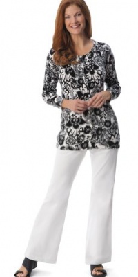 Collections Etc - Carol Floral Paisley 3/4 Sleeve Cardigan Collections Etc - Carol Floral Paisley 3/4 Sleeve Cardigan