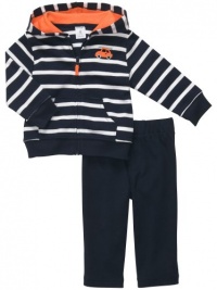 Carters Boys Newborn-24 Months Striped Car Cardigan Hoodie Set Carters Boys Newborn-24 Months Striped Car Cardigan Hoodie Set