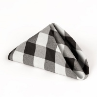 15 in. Polyester Napkins (1dz) Black & White Checker