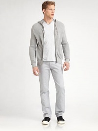 Classic athletic fit to enhance mobility, rendered in a lightweight, cotton blend for added comfort and support.Zip front70% cotton/ 20% nylon/10% silkHand washImported Classic athletic fit to enhance mobility, rendered in a lightweight, cotton blend for added comfort and support.Zip front70% cotton/ 20% nylon/10% silkHand washImported