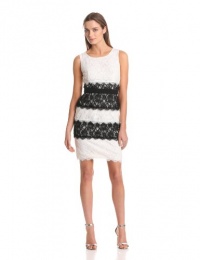 BCBGMAXAZRIA Women's Nina Color Blocked Lace Sheath Dress BCBGMAXAZRIA Women's Nina Color Blocked Lace Sheath Dress