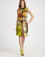 Supple silk in an Audubon falcon print, tailored in a crisp, sleeveless silhouette detailed with bold black piping.Contrast point collar with hook-and-eye closureFront slit with piping detail91% silk/9% elastaneDry cleanMade in Italy of imported fabricModel shown is 5'9 (175cm) wearing US size 4. 