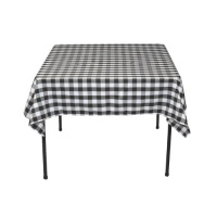 54 in. Square Polyester Tablecloth Black & White Checker 54 in. Square Polyester Tablecloth Black & White Checker