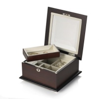 Wallace Dark Walnut Sq Jewel Box w/beveled lid and tray Wallace Dark Walnut Sq Jewel Box w/beveled lid and tray