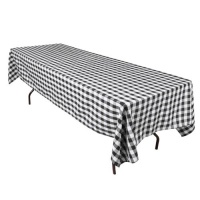60 x 126 in. Rectangular Polyester Tablecloth Black & White Checker 60 x 126 in. Rectangular Polyester Tablecloth Black & White Checker