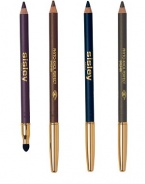 Add intensity to your eyes, dressing them with iridescent, metallic or matte highlights. Unique moulded texture with maximum pearl particle content enhances shiny metallic highlights while oils and waxes guarantee quick, easy, glide-on application. Its firm lead lets you draw precise, long-lasting lines, yet is gentle on delicate eyelids. Suitable for sensitive eyes and contact lens wearers. 0.05 oz. 