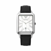 Emporio Armani Men's AR8016 Watch and Cufflinks Black Leather Band Watch Emporio Armani Men's AR8016 Watch and Cufflinks Black Leather Band Watch