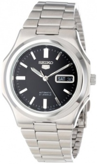 Seiko Men's SNKK47 Seiko 5 Automatic Black Dial Stainless Steel Bracelet Watch