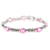 Studio 925 Pauline Pink Cubic Zirconia Sterling Silver Bracelet Studio 925 Pauline Pink Cubic Zirconia Sterling Silver Bracelet
