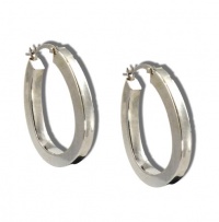 Macy's Sterling Silver Oval Hoop Earrings Macy's Sterling Silver Oval Hoop Earrings