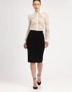 Delicate, romantic lace insets dress up this sheer silk chiffon design.Point collar with button closureConcealed button placketLong sleeves with button cuffsLace insetsSilkDry cleanMade in ItalyModel shown is 5'9 (175cm) wearing US size 4. 