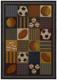 Shaw Living Kathy Ireland Home Young Attitudes 3-Foot 3-Inch by 4-Foot 8-Inch Rug in Playball Pattern, Multi Shaw Living Kathy Ireland Home Young Attitudes 3-Foot 3-Inch by 4-Foot 8-Inch Rug in Playball Pattern, Multi