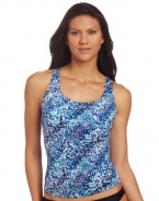 Speedo Women's Bias Dots Ultraback Endurance+ Tankini Top