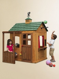 It's time to explore a brand new world! Kids can relax on the patio, shoot hoops and cook up a feast and more. With features like a working doorbell and outdoor grill, kids can enjoy the amenities of home without ever leaving the backyard!Sink is removable for easy cleaningWater-resistant roof panelsReinforced panels prevent warpingWood, plastic65.3W X 76.8H X 67.9D179 lbsWipe clean with damp clothImported It's time to explore a brand new world! Kids can relax on the patio, shoot hoops and cook up a feast and more. With features like a working doorbell and outdoor grill, kids can enjoy the amenities of home without ever leaving the backyard!Sink is removable for easy cleaningWater-resistant roof panelsReinforced panels prevent warpingWood, plastic65.3W X 76.8H X 67.9D179 lbsWipe clean with damp clothImported